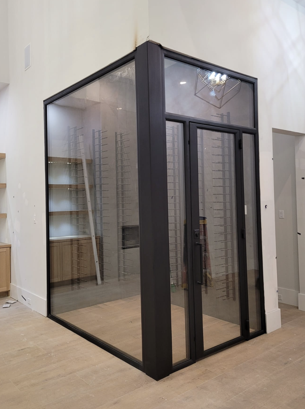 Custom iron wine room door